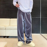 Foesce Autumn Straight Velour Men Pants High Waist Casual Wide Legs Pants Black Purple Loose Female Fashion Student Trousers New