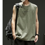 Sleeveless T-shirt Men's Summer Thin Section Loose Sports Fitness Basketball Vest Letter Printing Casual O Neck Breathable Tanks