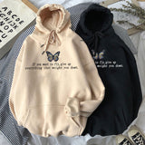 Butterfly Print Sweater Korean Style Women's Hoodie Women's Harajuku Sweater Autumn and Winter Couple Sweater Sweatshirts Goth