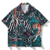 Fashion Leisure T-Shirt Tiger Leopard Print Short Sleeve Shirt Blouse Tops Men Summer Hot Selling Shirt for Men Women