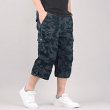Knee Length Cargo Shorts Men's Summer Casual Cotton Multi Pockets Breeches Short Trousers Military Camouflage Shorts Belt 5XL