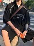 Waffle Casual Sports Suit Men's Korean Summer Hip Hop Trendy Handsome Short-sleeved T-shirt + Shorts High Street Two-piece Suit