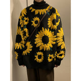 Winter Thicken Flower Sweater Men Warm Fashion Casual Thick Knit Pullover Men Korean Loose Long Sleeve Sweater Mens Jumper M-XL