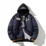 Foesce Winter Varsity Jacket Men Badge Basketball Jacket Casual Streetwear Hooded Coat Letter Thick Warm Parkas Male Outerwear Autumn