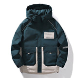 Men's Winter Coat Windproof and Waterproof Ski Jacket Print Warm Thicken Coat Hooded Puffer Jacket Hooded Pocket Fashion Parkas