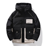 Men's Winter Coat Windproof and Waterproof Ski Jacket Print Warm Thicken Coat Hooded Puffer Jacket Hooded Pocket Fashion Parkas