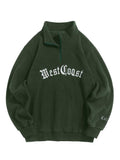 Hoodie for Men Polar Fleece Sweatshirts Letter Embroidered Turtleneck Streetwear Pullover Zipper Warm Unisex Sweats NEW