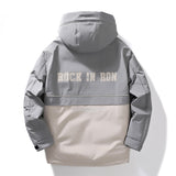 Men's Winter Coat Windproof and Waterproof Ski Jacket Print Warm Thicken Coat Hooded Puffer Jacket Hooded Pocket Fashion Parkas