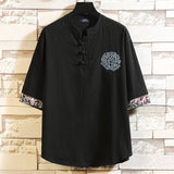 Men's Oversized T Shirt 5xl 6xl Linen Male Big Large O-neck T Shirt Chinese Style Fat Guy Plus Size Casual Short-sleeve T-shirt