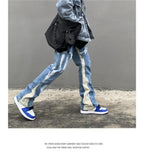 Foesce New Jeans High Street Do Old Brush Paint Hand-painted Stitching Jeans Men And Women Vibe Wind Straight Loose Micro Flared Pants
