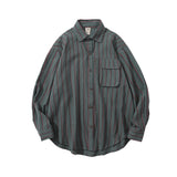 Spring Cotton Stripe Shirt Men Fashion Retro Oversized Casual Shirts Mens Streetwear Korean Loose Long Sleeve Shirt Men M-2XL