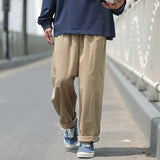 Cotton Casual Pants Men Fashion Oversized Wide Leg Pants Men Japanese Streetwear Hip Hop Loose Straight Pants Mens Trousers