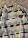 Foesce Preppy Striped T-shirt Summer New American Vintage Simple Label T-shirt Classic Short-sleeved Tees Men Loose Streetwear