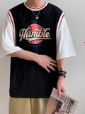 Fake Two-piece Short-sleeved T-shirt Men's Trend Brand Trend Loose Hip Hop Basketball Shirts Harajuku Kpop Streetwear