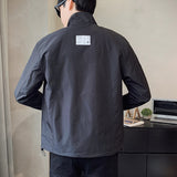 Foesce Men's Jackets Stand Collar Thin White Tops Coat Korean Style Casual Sports Solid Color Male Clothing Jacket