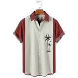 Men's Hawaiian Shirt Lapel Fashion Short-sleeved Loose Breathable Top Summer Coconut Retro Shirt For Men 3d Casual Beach Shirts