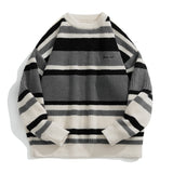Foesce Autumn Winter Men Sweaters Stripe Embroidery Knitting Pullover Korean Fashion Streetwear Men's Clothing NEW Sweater Male