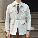 Luxury Military Jacket Lapel Outwear Top Coat Men Jacket Trendy Men Trench Coat  Quality Solid Vintage Hunting Army Men Jacket