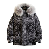 Foesce New Winter Cashew Printed Cotton-padded Coat Men Thicken Jackets Fashion Street Thick Hooded Outerwear High Quality Clothes Male