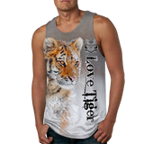 Summer Fashion Top/ Shorts/2PC Sets Cool Tiger Print Tank Tops Mens Vest Sportwear Tracksuits Men's Clothing