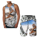 Summer Fashion Top/ Shorts/2PC Sets Cool Tiger Print Tank Tops Mens Vest Sportwear Tracksuits Men's Clothing